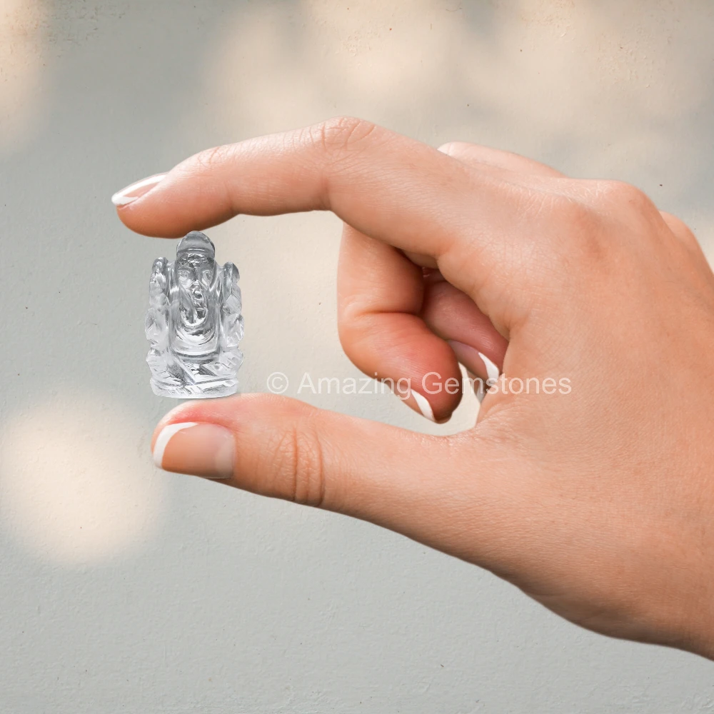 Clear Quartz Ganesha Crystal Idol