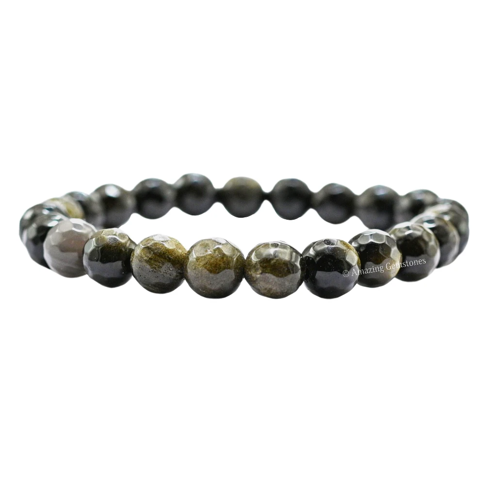 Golden Sheen Obsidian Bracelet (Faceted)