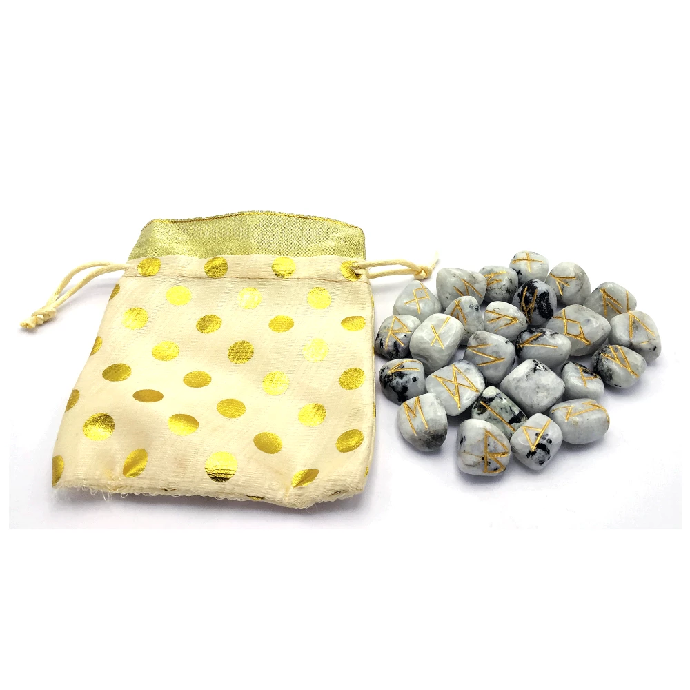 Rainbow Moonstone Rune Stones Set