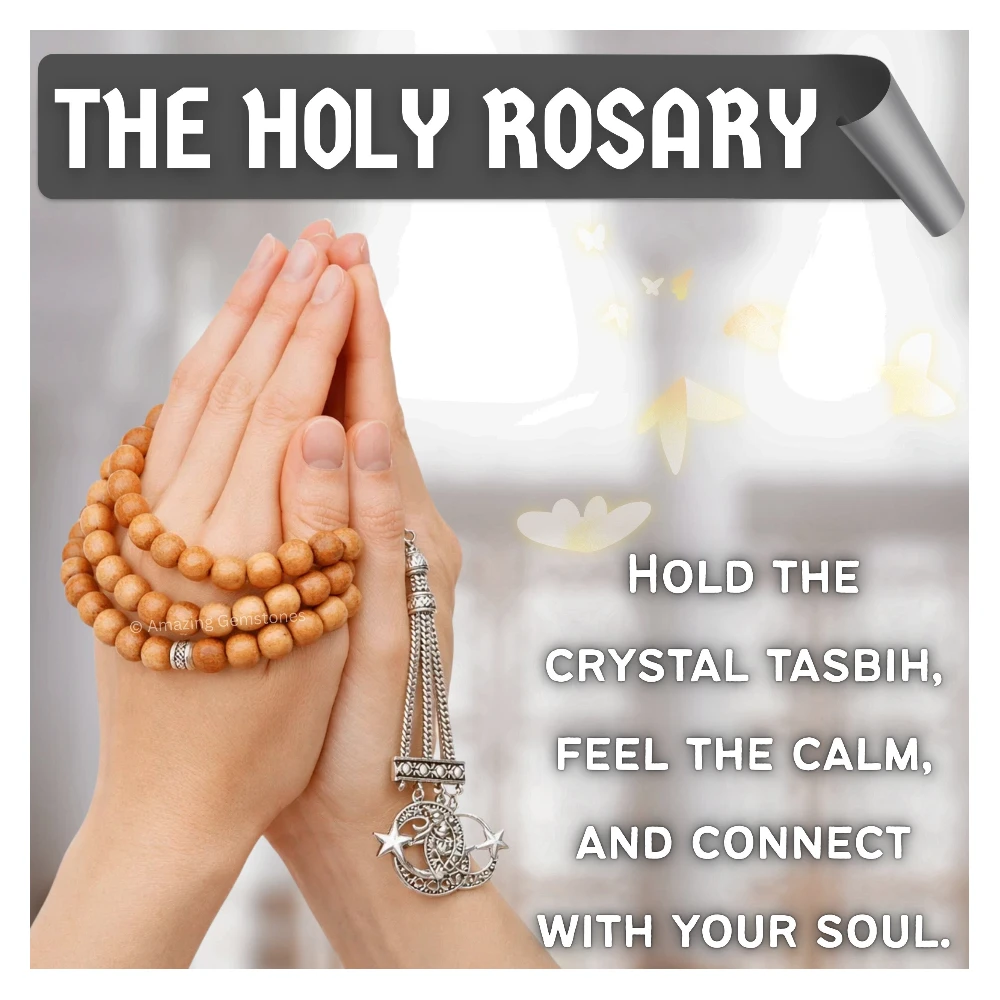 Wood with Fragrance Tasbeeh Sibha Prayer Beads (Silver)
