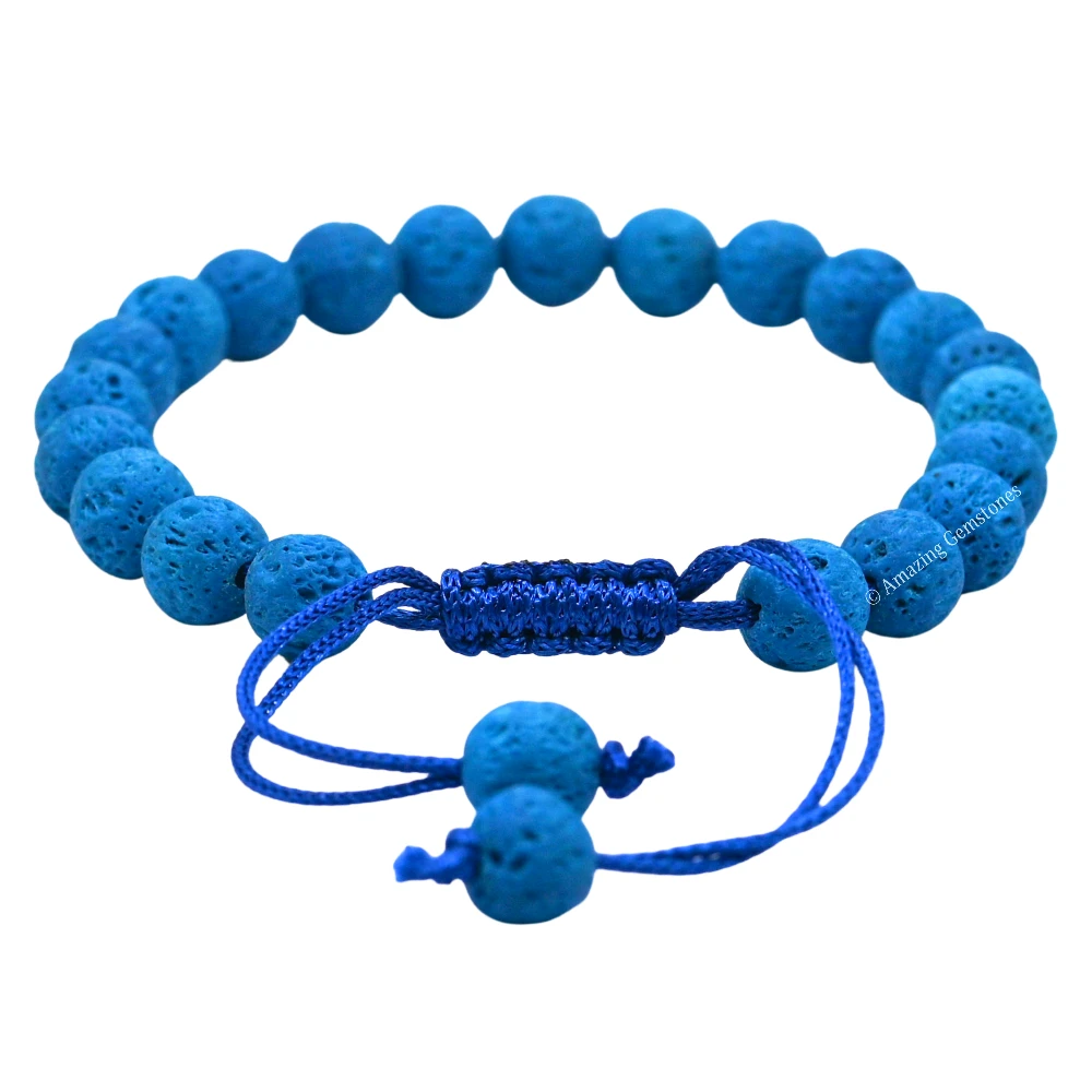 Blue Lava Stone Bracelet (Adjustable)