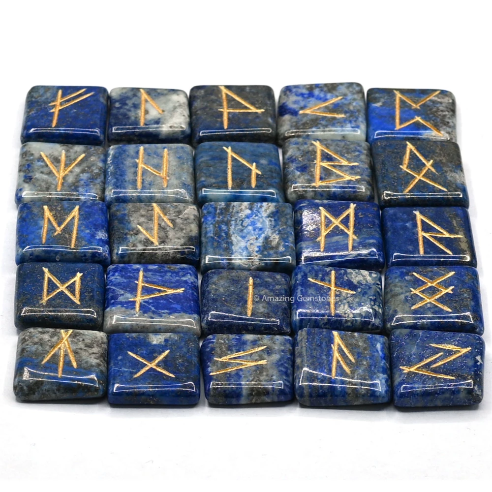 Lapis Lazuli Rune Stones Set (Premium)