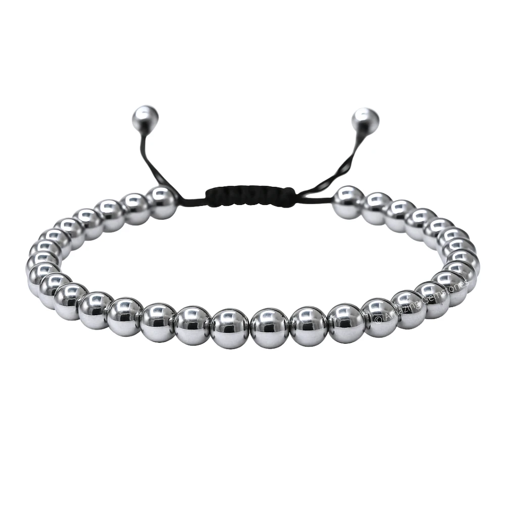 Silver Hematite Anklet (Without Knot)
