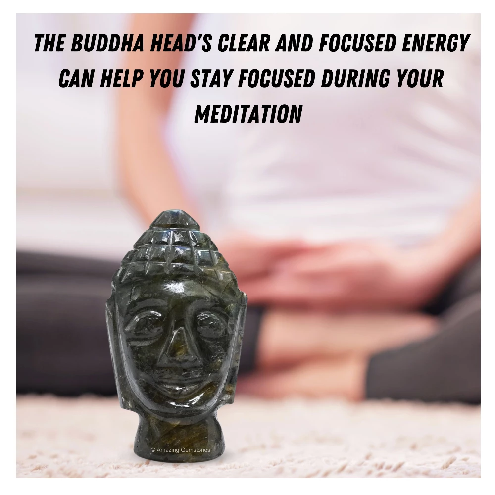 Labradorite Buddha Head