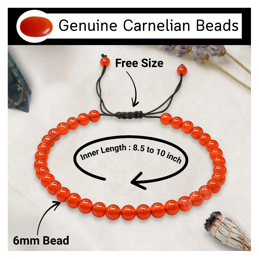 Carnelian Anklet (Without Knot)
