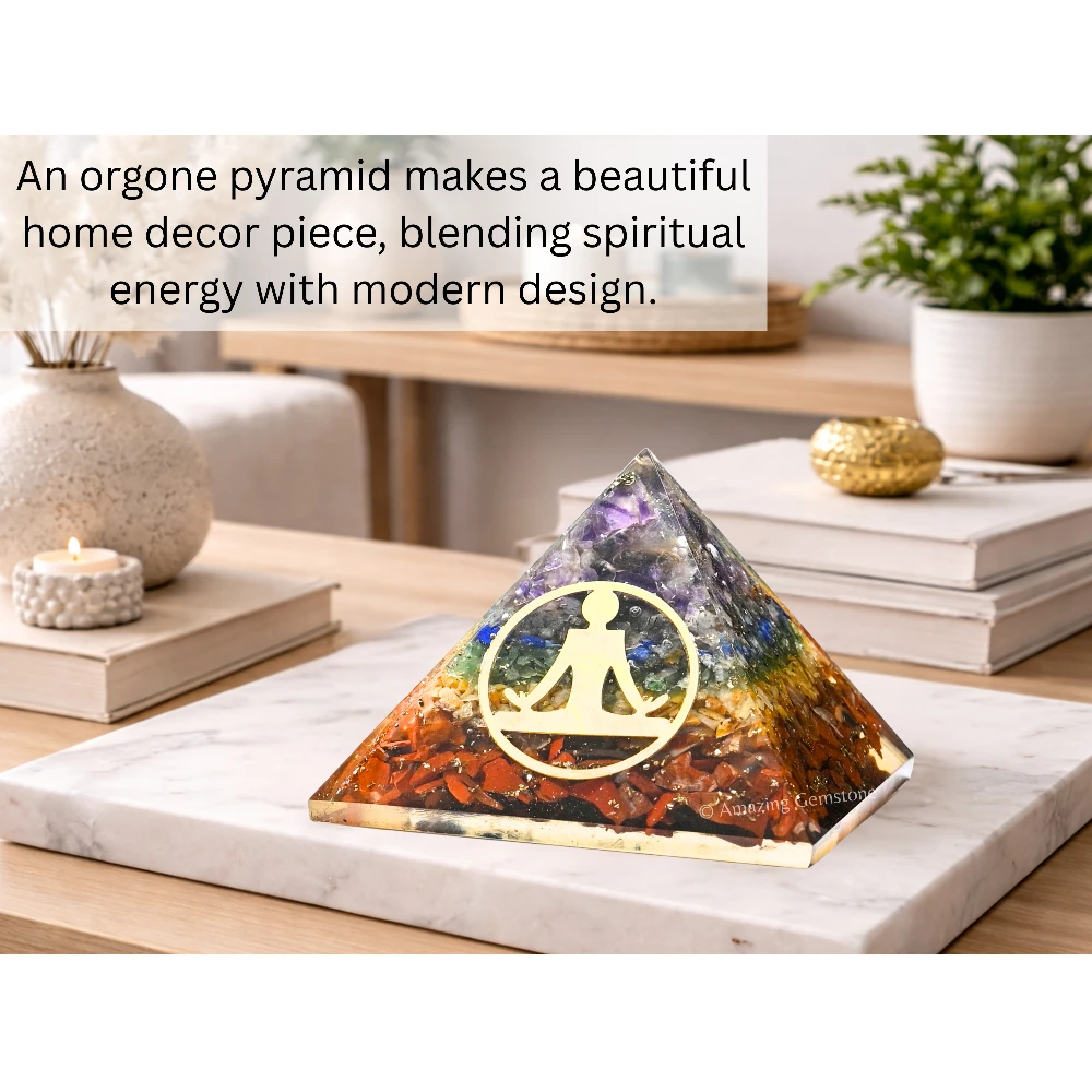 Natural Chakra Orgone Pyramid - Buddha