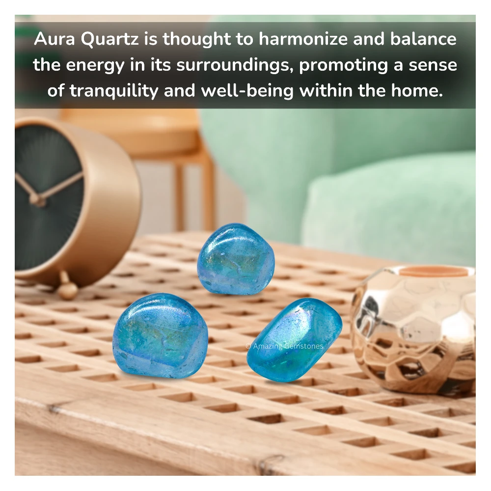 Tumbled Aqua Aura Quartz Crystals (1 oz)