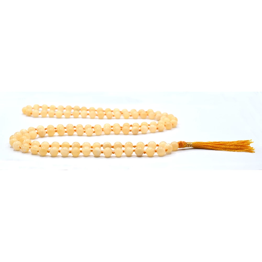 Yellow Calcite Mala (Hand Knotted)