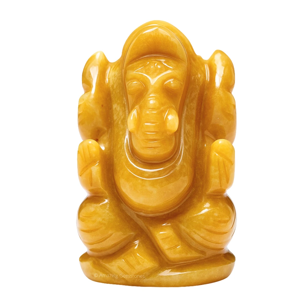 Yellow Jasper Ganesha Crystal Idol