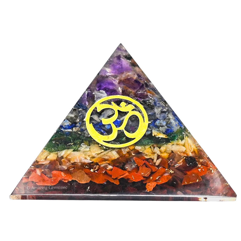 Natural Chakra Orgone Pyramid -  OM