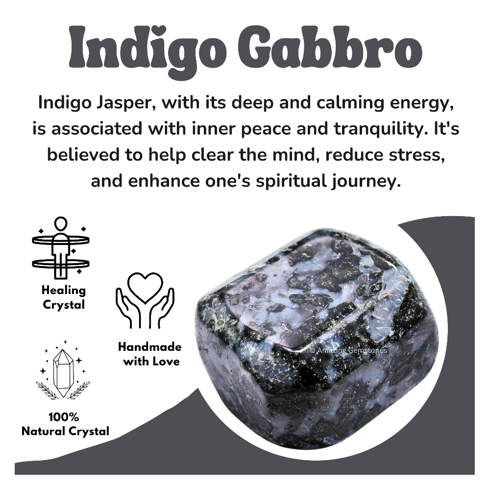 Tumbled Indigo Gabbro Stone Crystals (1000+ Carats)