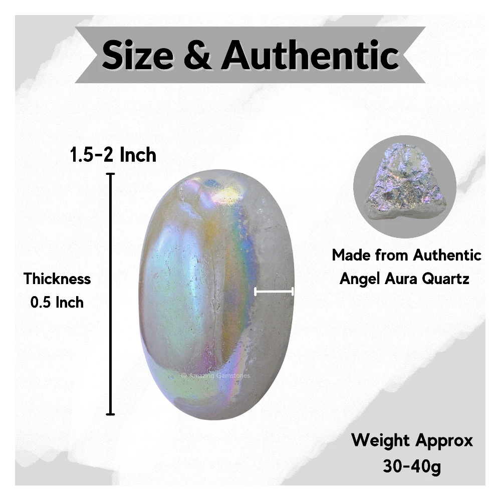 Angel Aura Quartz Palm Stone