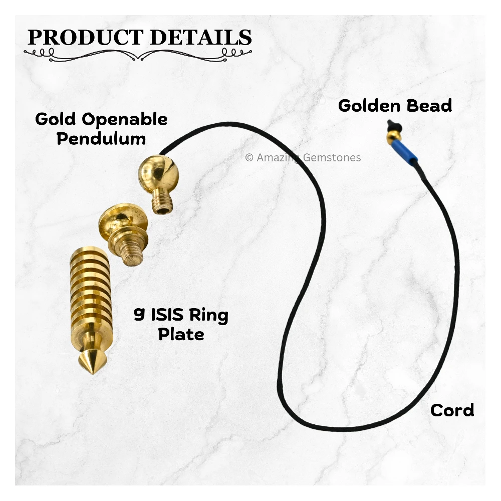 Copper Metal Pendulum - Gold 9 ISIS Ring Plate (MP61)