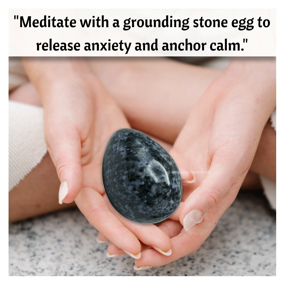 Indigo Gabbro Crystal Egg Stone
