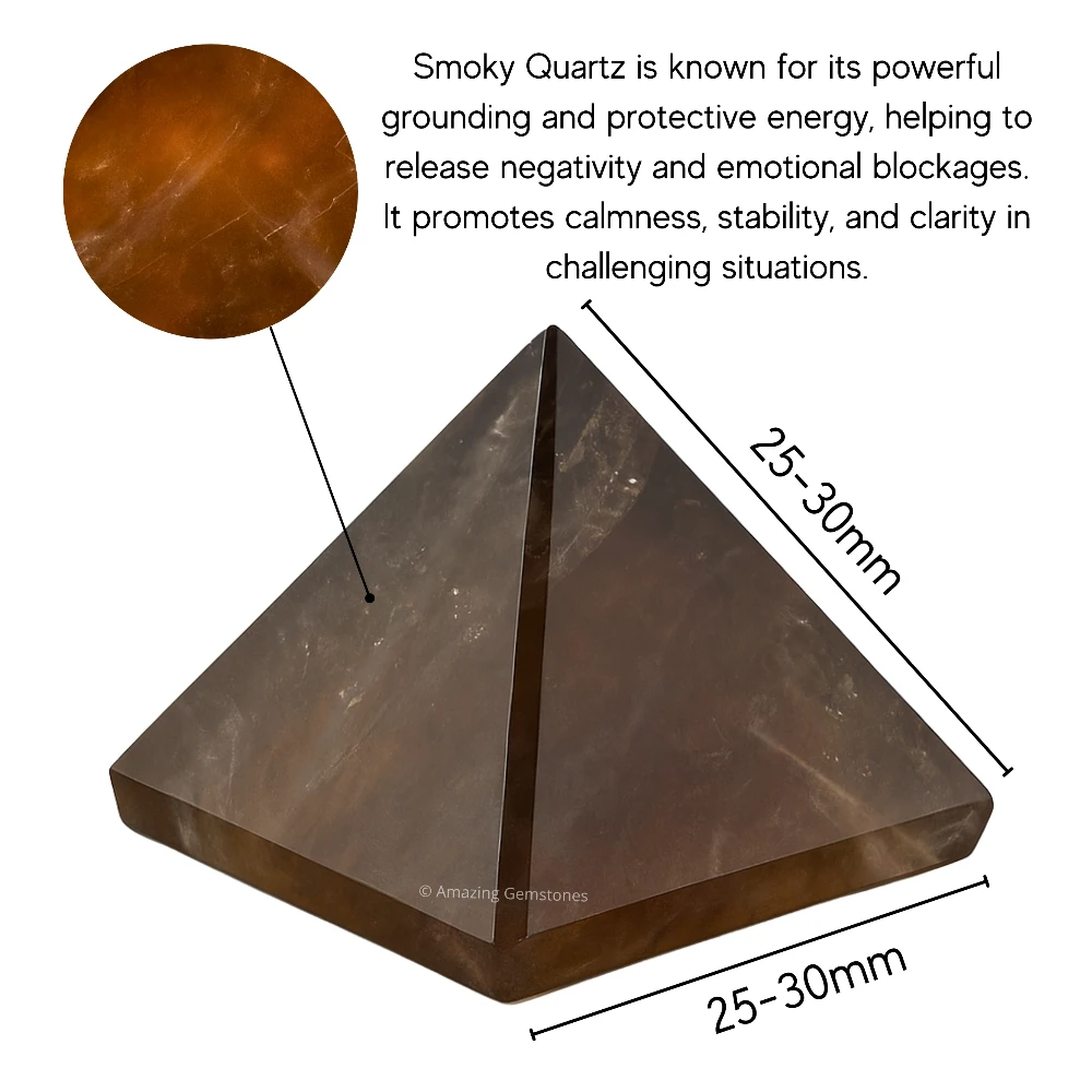 Smoky Quartz Pyramid (1 Inch)