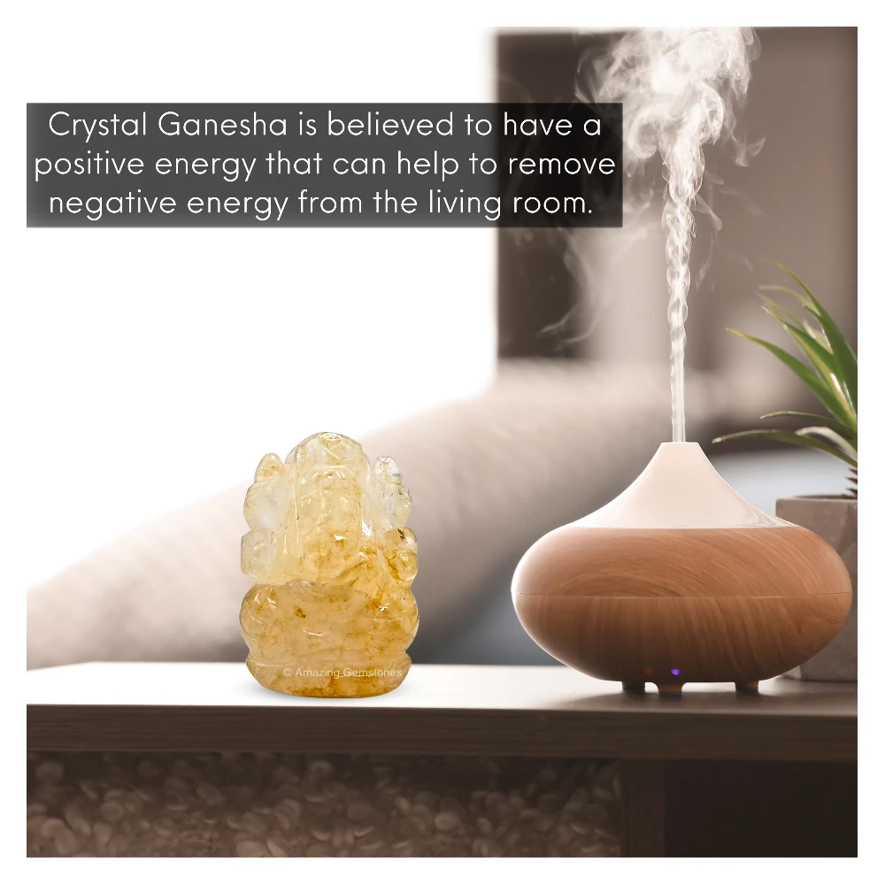 Yellow Aventurine Ganesha Crystal Idol