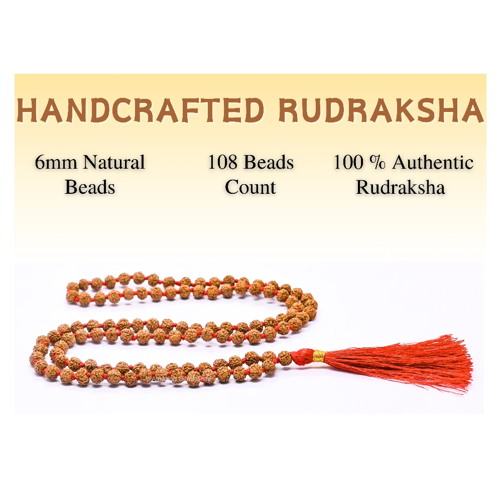 6mm Rudraksha Mala (Hand Knotted)