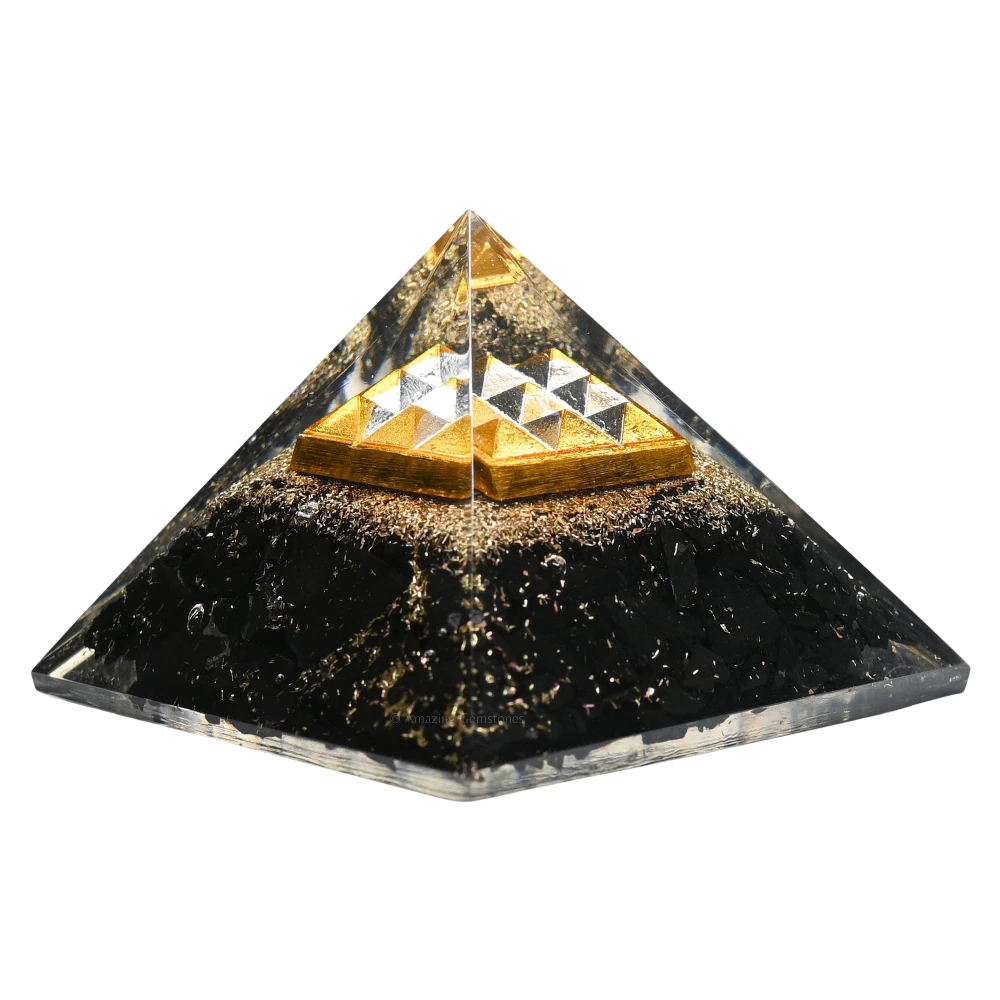 Shungite Orgone Pyramid - Under 9 Pyramid Plate