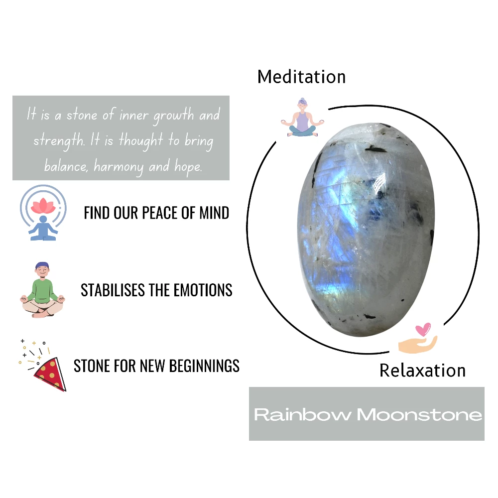 Rainbow Moonstone Palm Stone