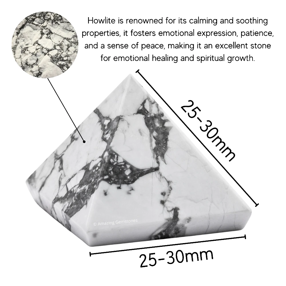 Howlite Pyramid (1 Inch)