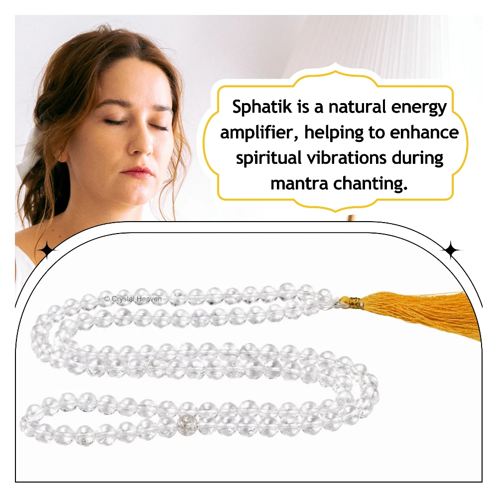 Sphatik Mala - AB Grade 6mm Beads (Without Knot)