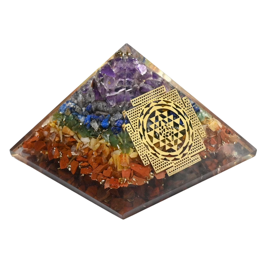 Natural Chakra Orgone Pyramid - Big Sri Yantra