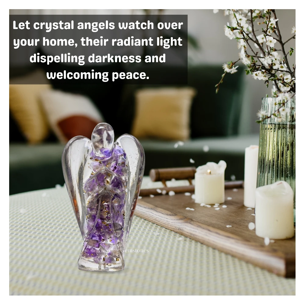 Amethyst Orgone Angel Figurine (2 Inch)