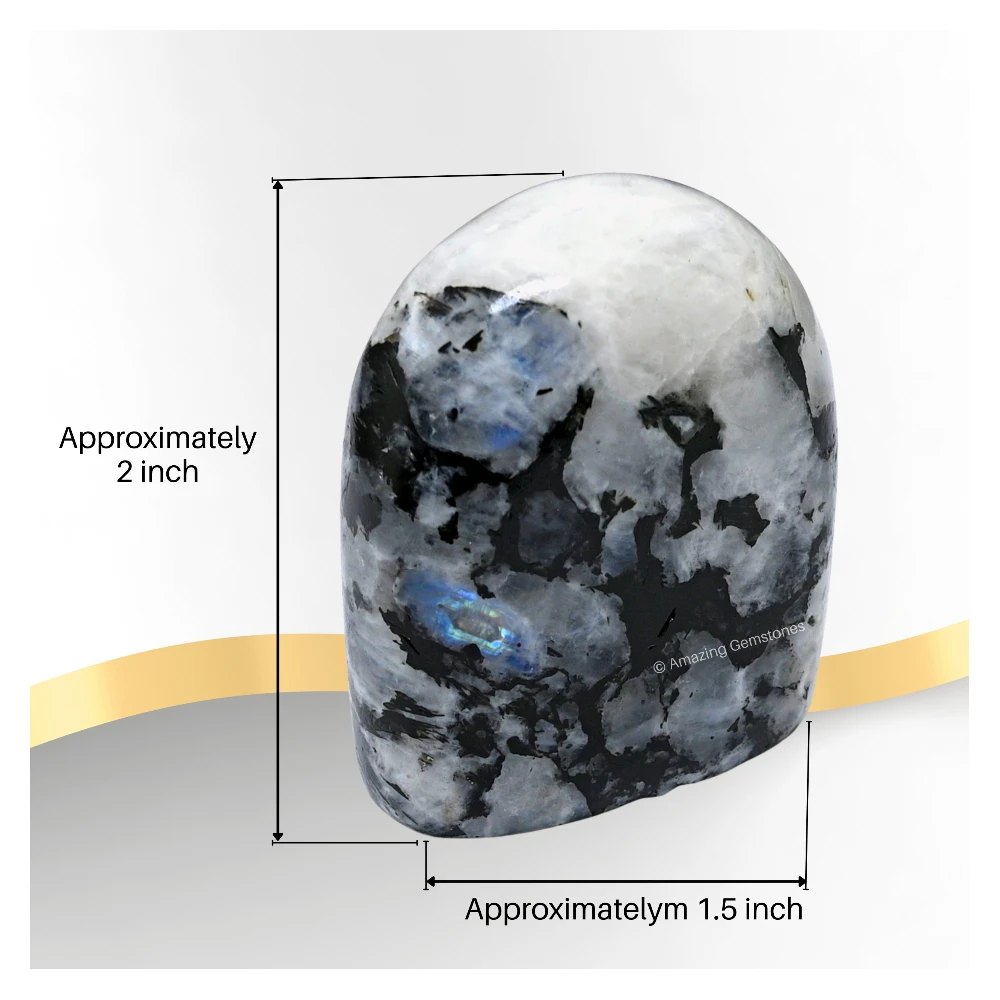 Rainbow Moonstone Standing Palm Stone (Regular)