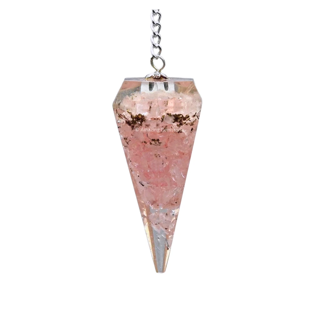 Rose Quartz Orgone Pendulum