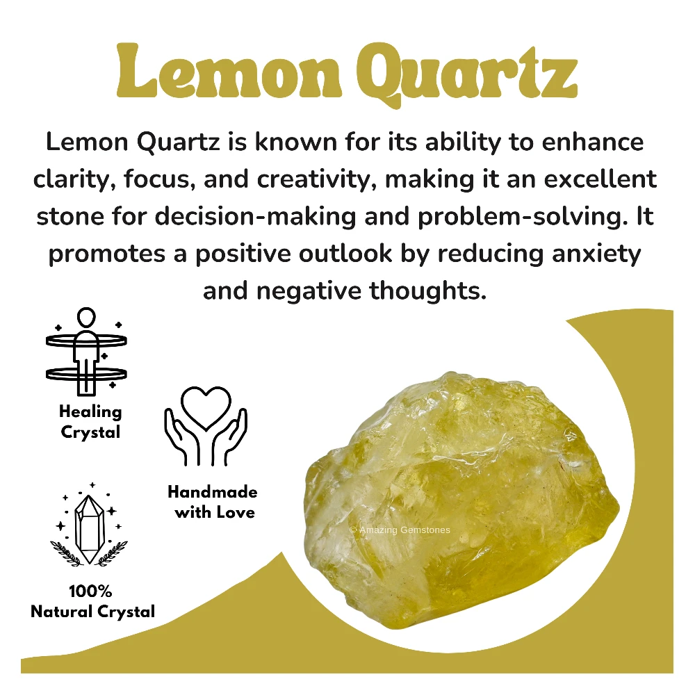 Lemon Quartz Raw Crystals (5 Pieces)