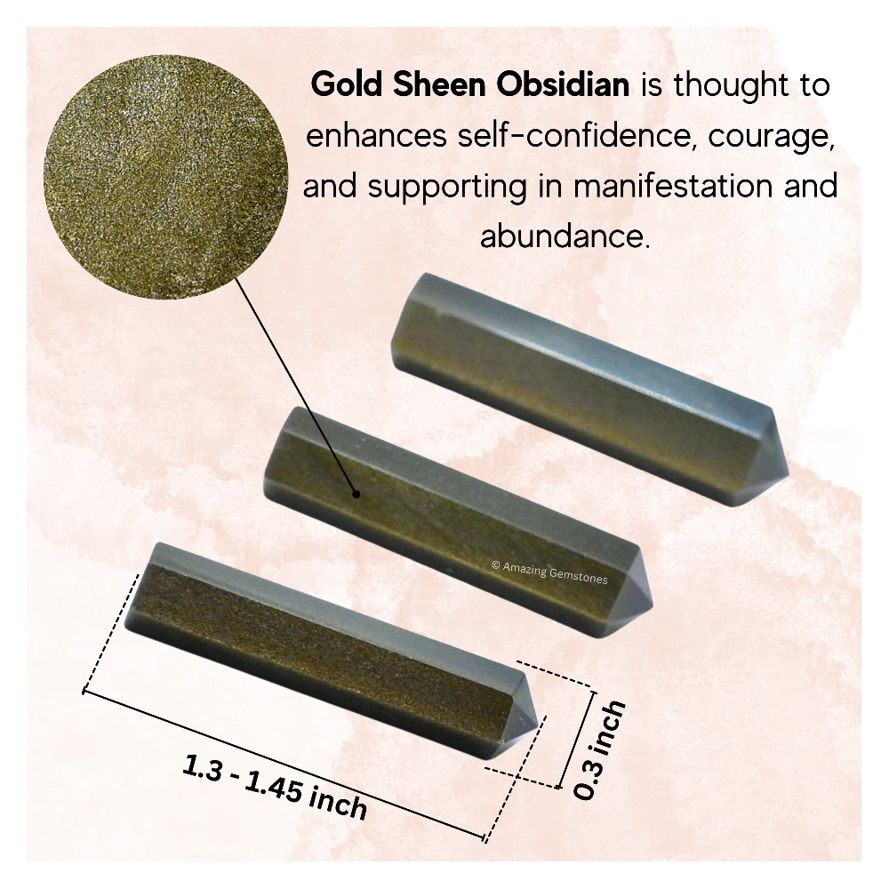 Gold Sheen Obsidian Pencil Points (Set of 3)