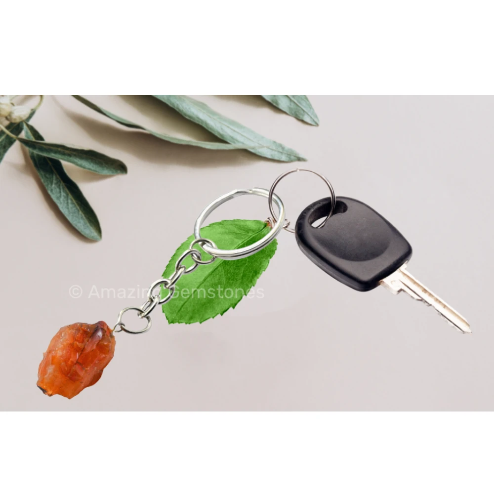Carnelian Keychain Keys Holder (Raw)