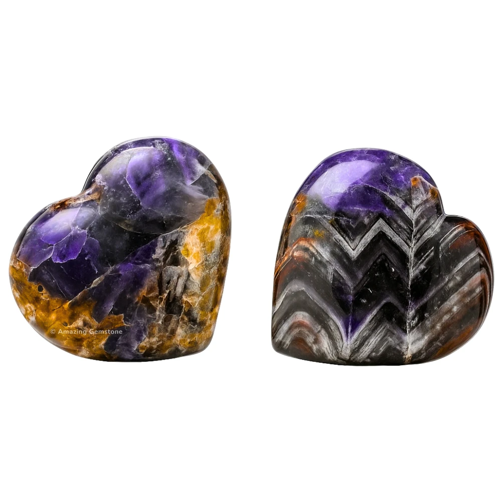 Amethyst Chevron Heart (Pack of 2)