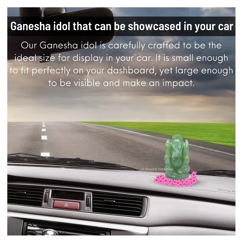 Green Aventurine Ganesha Crystal Idol
