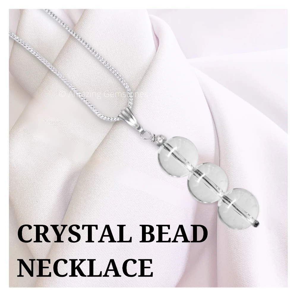 Clear Quartz Bead Pendant (Silver)