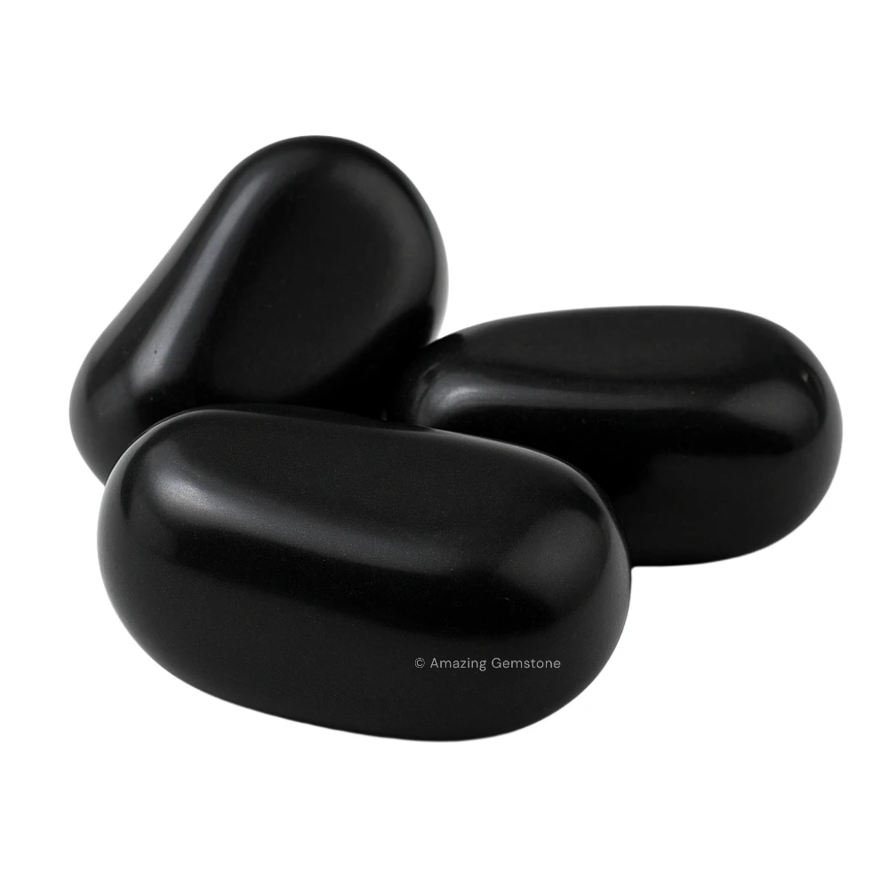 Tumbled Black Agate Crystals Stones (1000+ Carats)