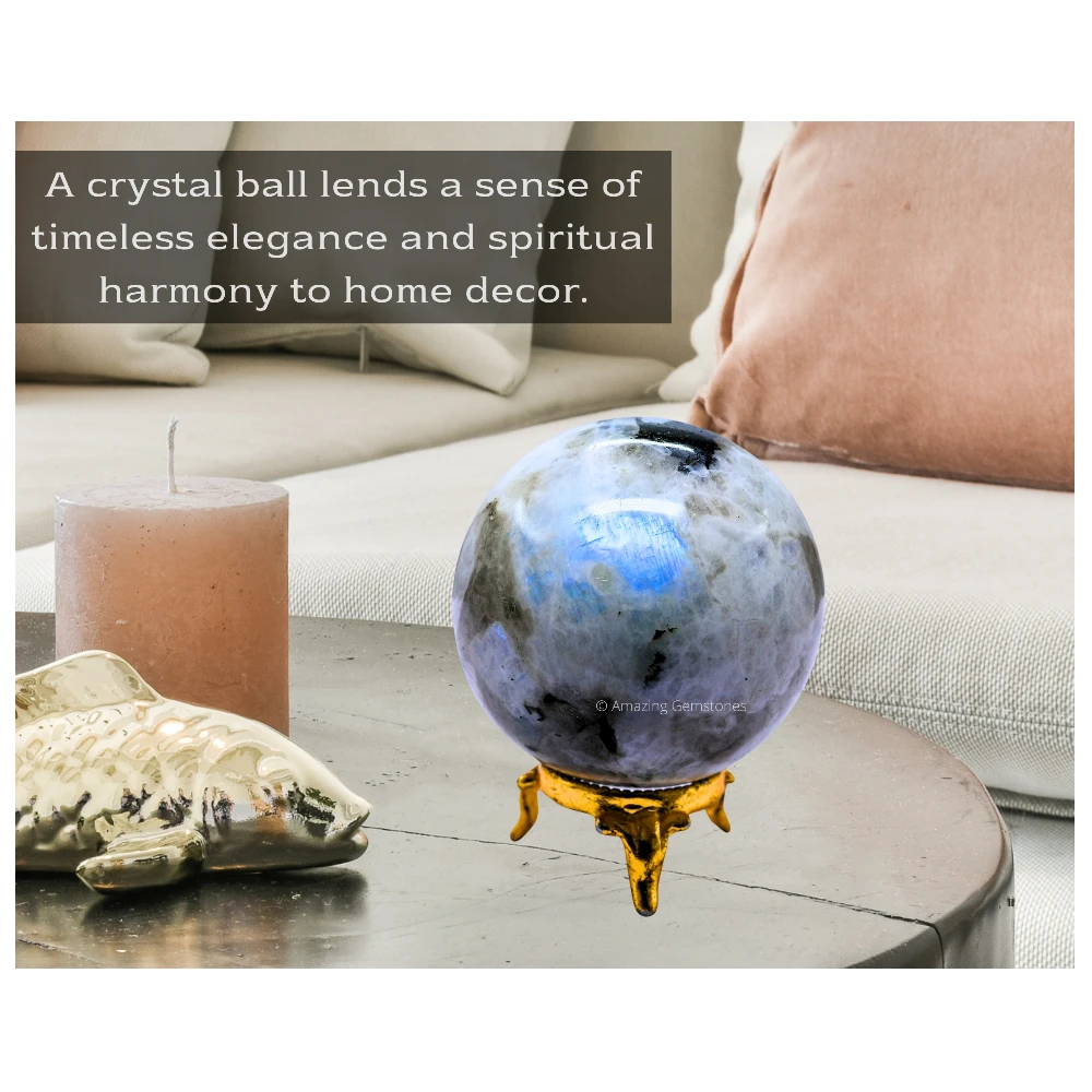 Large Rainbow Moonstone Sphere (2.5 Inch)