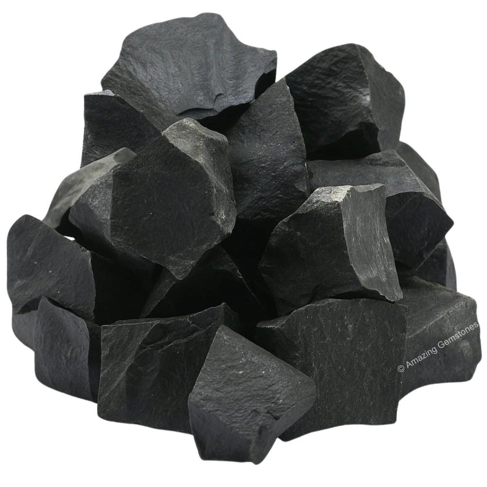 Black Agate Raw Crystals (5 Pieces)
