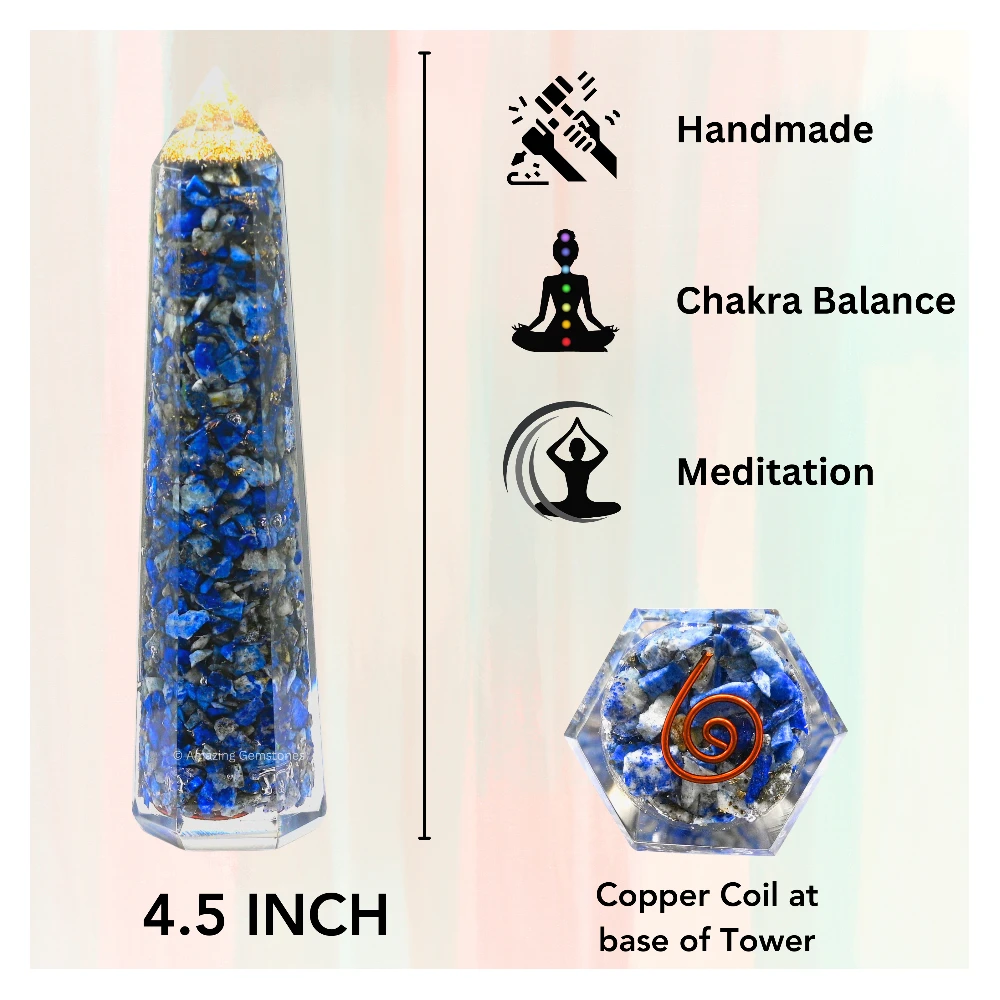 Lapis Lazuli Orgone Tower (4.5 Inch)