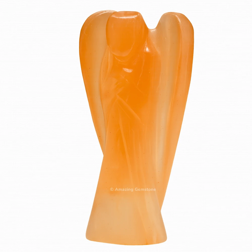 Orange Selenite Angel Figurine (2 Inch)