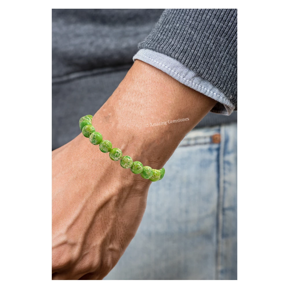 Green Turquoise Bracelet (Strechable)
