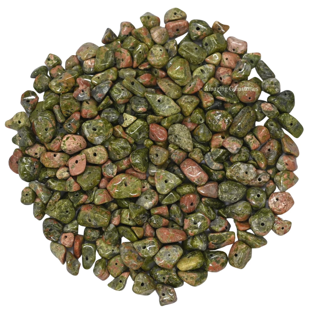 Unakite Chips - Pre Drilled