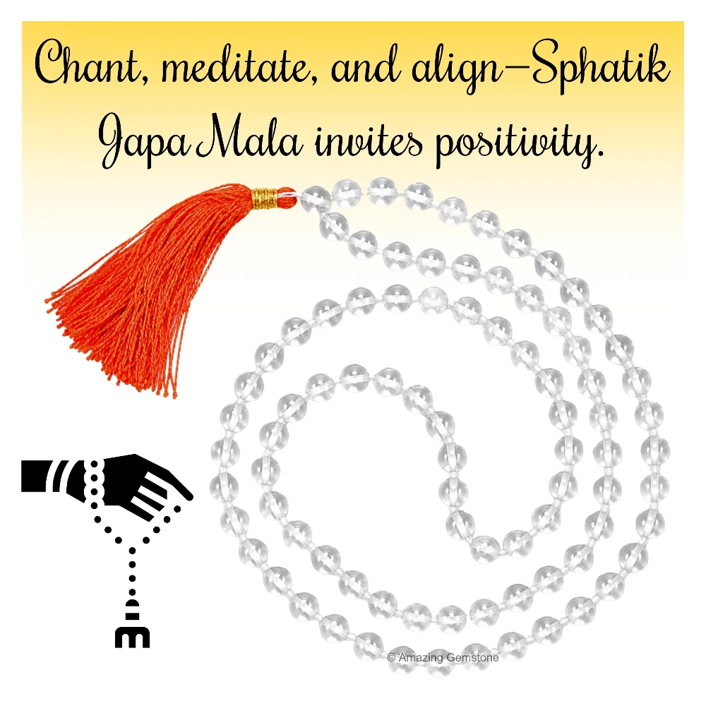 Sphatik Mala - A Grade 6mm Beads (Hand Knotted)
