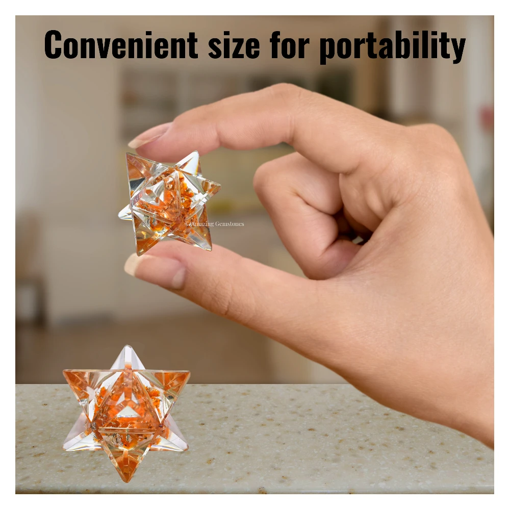 Carnelian Orgone Merkaba - 1 Inch