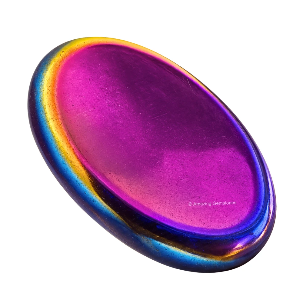 Titanium Aura Quartz Worry Stone