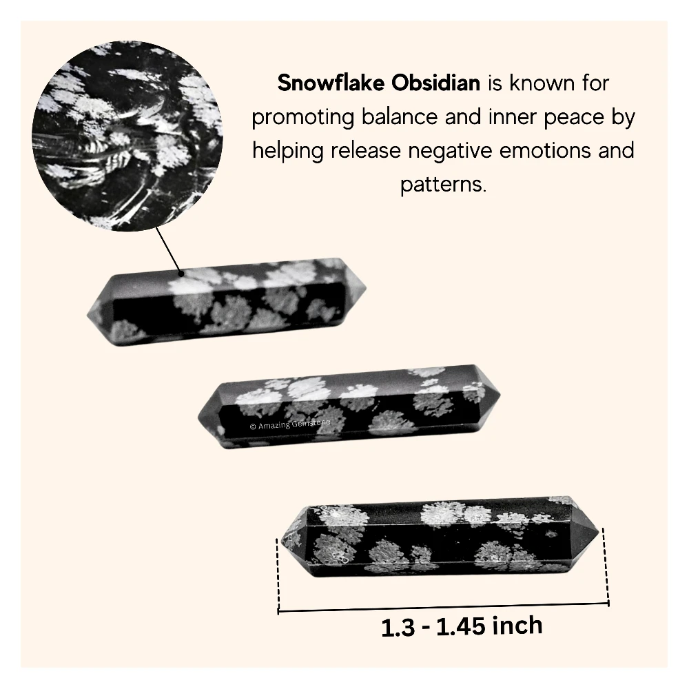 Snowflake Obsidian Pencil Points (Double Terminated) (Set of 3)