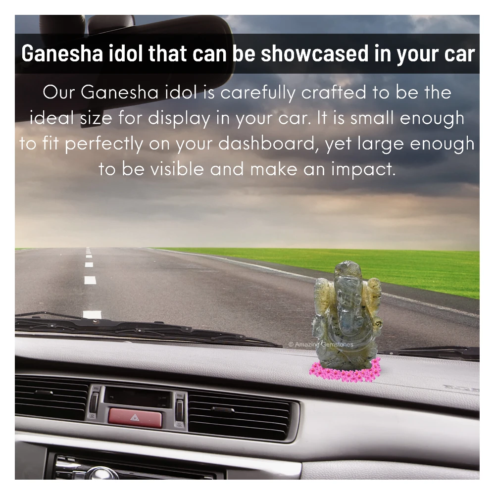 Labradorite Ganesha Crystal Idol