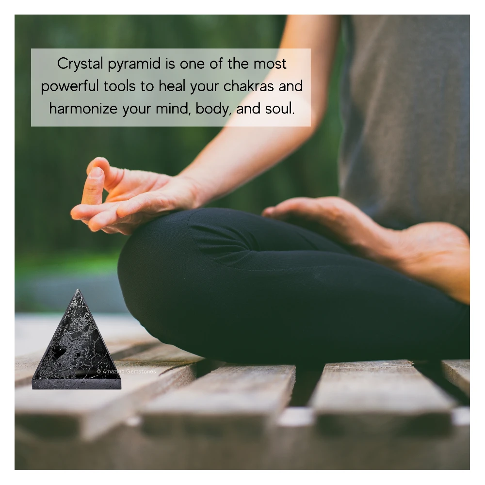 Natural Black Tourmaline Pyramid (1 Inch)