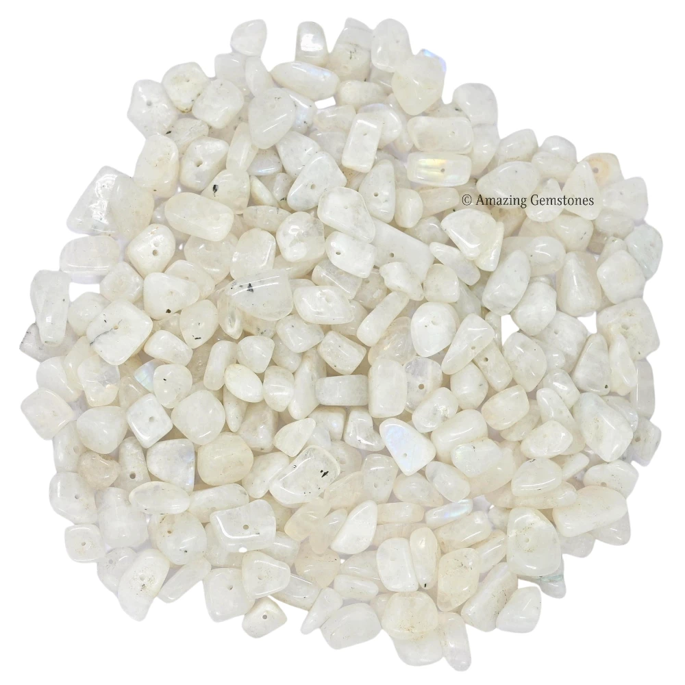 Rainbow Moonstone Chips - Pre Drilled