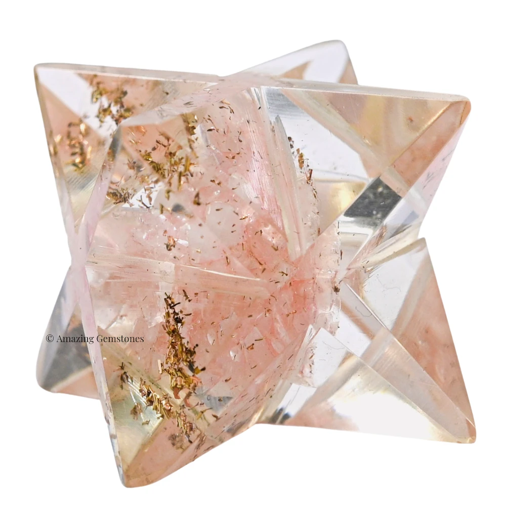 Rose Quartz Orgone Merkaba - 1 Inch